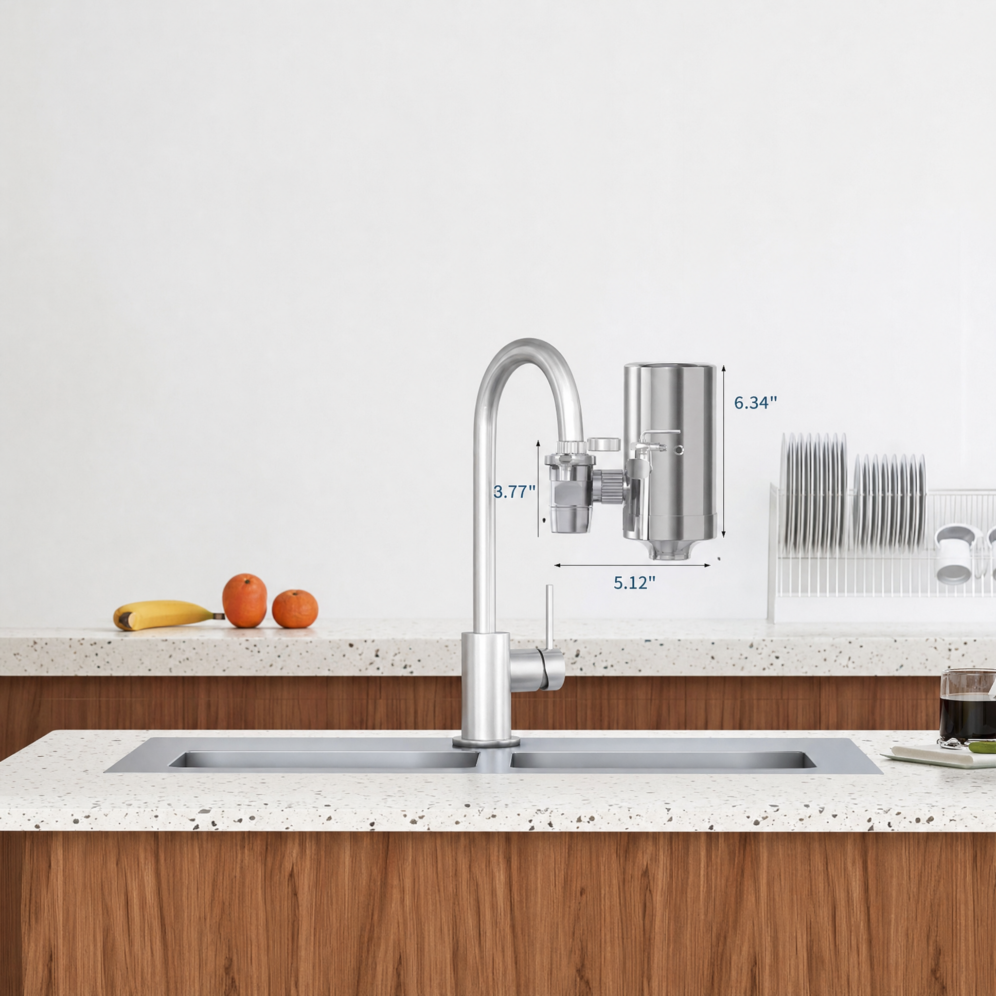 Fresh Fluid Edelstahl Wasserfilter – Sauberes Wasser direkt aus dem Hahn